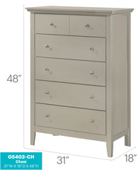 Glory Furniture Hammond G5403-CH Chest , Silver Champagne