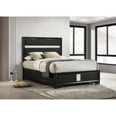 Annie Black Upholstered Full Panel Bed