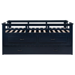 Starboard Navy Blue Twin Captain Bed with Trundle