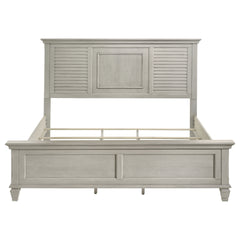 Hazelwood Distressed White Eastern King Panel Bed