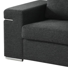 Gianna Black Linen Fabric Arm Chair