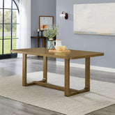 Darla 72"W Rectangular Walnut Oak Sled Dining Table