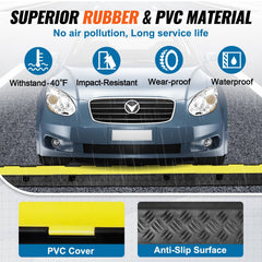 3 PCs Cable Protector Ramp 2 Channel 12000 lbs Load Wire Cable Cover Ramp