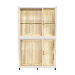 Portable Wardrobe Closet Storage Organizer for Clothes,Clothes Dresser,6 Magnetic Doors-6 Cubes & 2 Hanging Rod,6 pcs hangers , Baby Wardrobe Storage Cabinet,White