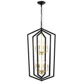 8-Light Lantern Tired Farmhouse Ceiling Hanging Light Black Chandelier Metal Modern Pendant Light Fixtures for Kitchen Island Dining Room Living Room Foyer Entryway(E12 Bulbs Not Included)