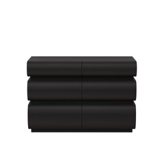6 Drawer Dresser for Bedroom, Black Dresser No Handle, Modern 6 Chest of Drawers with Wide Storage(Same SKU:W757P235728)