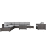 7-Person Wicker Patio Seating Group with Cushions – Fully Assembled
