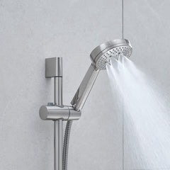 10-Inch Shower System, Slide Bar Shower Faucets Sets Complete Round Shower Heads and 5-Spray Handheld Combo, Wall Mounted Brushed Nickel Shower Faucet