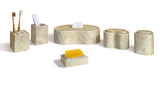 Gold Yellow Beige natural marble bathroom accessories set, natural stone, genuine marble, real marble