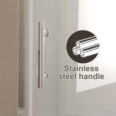 35-34"x 72" Pivot Shower Door, Chrome Aluminum Frame, Half Frame ,1/4"(6mm) Tempered Glass Explosion Proof Film