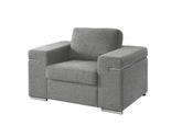 Giuliana Light Gray Woven Fabric Arm Chair
