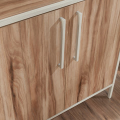 Bookcase with Doors, Brown finish