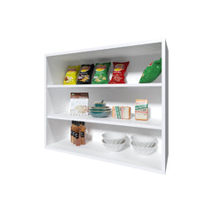 Chinle Wall Cabinet in Melamine with Open Storage, White