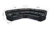 Modern Style Recliner Sectional Sofa made with Wood in Black