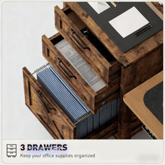 Office Storage Cabinet,Vertical File Cabinet with 3 Drawers,For Home and Office