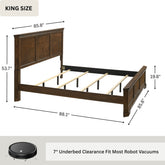 Maderne Traditional Wood Panel 6 pieces King Bed set with Dresser, Mirror, Two Nightstands, Chest