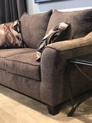 Camero Fabric Pillowback 2-Piece Living Room Set, Sofa and Loveseat, Brown