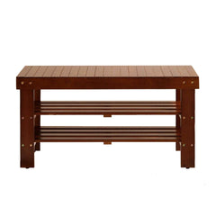 Pina Quality Solid Wood Shoe Bench, Cherry Finish