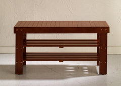 Pina Quality Solid Wood Shoe Bench, Cherry Finish