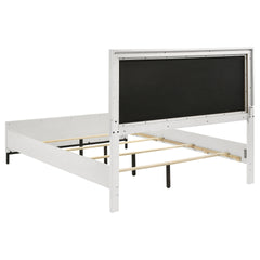 Taraval White Queen Upholstered Panel Bed