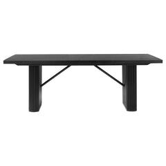 Houston Black Rectangular Double Pedestal Dining Table