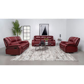 Elodie Red 3-Piece Reclining Sofa Set