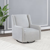 Omari Dove Grey Upholstered Swivel Glider