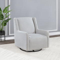 Omari Dove Grey Upholstered Swivel Glider