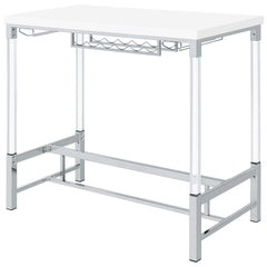 Tonneson White High Gloss 47-inch Acrylic Leg Bar Table
