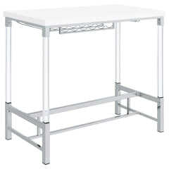 Tonneson White High Gloss 47-inch Acrylic Leg Bar Table