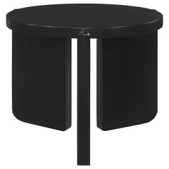 Harrison Black Round Solid Wood End Table