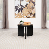 Harrison Black Round Solid Wood End Table