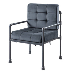 Grey and Sandy Grey Cushion Back Accent Chair