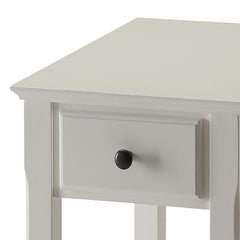 White Accent Table with Bottom Shelf
