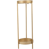 Modern Folding Metal 2-Tier Plant Stand Potted Plant Holder Shelf with 2 Round Trays Indoor Outdoor, Versatile