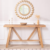 Farmhouse A- frame Wood Console Table, 58.5"