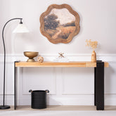 Rustic Industrial Console Table - 60" Entryway Table with Engineered Wood Top & Distressed Faux Rust Metal Legs