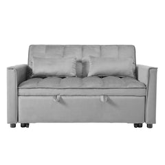 Convertible Sofa Bed,3-in-1 Pull Out Couch Bed with Reclining Backrest and Pillows,Sofa Bed Chair Full Convertible Sleeper Loveseat for Living Room, Home or Office(Light Gray)