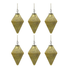2.6x2.6x4.4" Christmas Ornaments, Glass Decorative Hanging Ball Christmas Tree Ornaments for Holiday Party Decorations, Set of 6