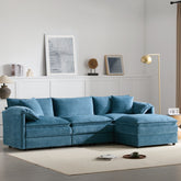 103" Chenille Modular Sectional Sofa with Deep and Wide Seat,L Shaped Cloud Couch Set with Double Cushions,4 Seat Sofa with Movable Ottoman,Oversized Indoor Furniture for Living Room&Apartment
