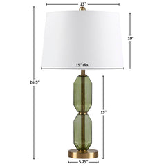 Faceted Green Glass Table Lamp Green See below