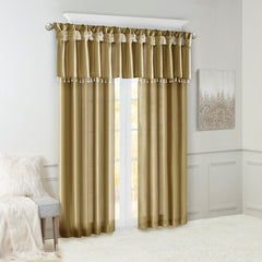 Twist Tab Lined Window Curtain Panel Bronze 50x108"