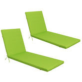 2PCS Set Outdoor Lounge Chair Cushion Replacement Patio Funiture Seat Cushion Chaise Lounge Cushion with pillow -apple green