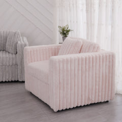 44.9" Plush Modular Sofa Single - Highly Comfortable, Stylish & Functional for Bedroom & Living Room, Light Pink
