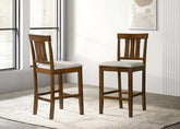 Beautiful Cherry Color Counter Height 2Pc Dining Pub Height Chairs Dining Room Wooden Furniture