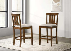 Beautiful Cherry Color Counter Height 2Pc Dining Pub Height Chairs Dining Room Wooden Furniture