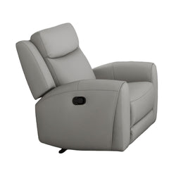 Contour Arms Manual Recliner Transitional Style Light Gray Finish High Density Foam Wide Seat Primary Living Room