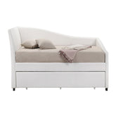 White Twin Upholstered Daybed with Trundle