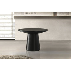 22 in. Round Wood End Table Modern Living Room Sofa Side Table with Pedestal Base, Black