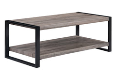 3pc Contemporary Cocktail Set 1x Rectangular Coffee Table and 2x Square End Table Rustic Brown Black Finish Living Room Wooden Furniture